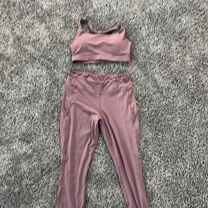 Matching workout set Capri leggings with sports bra